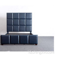 Tempat Tidur Berlapis PU Biru Grosir Set Kamar Tidur